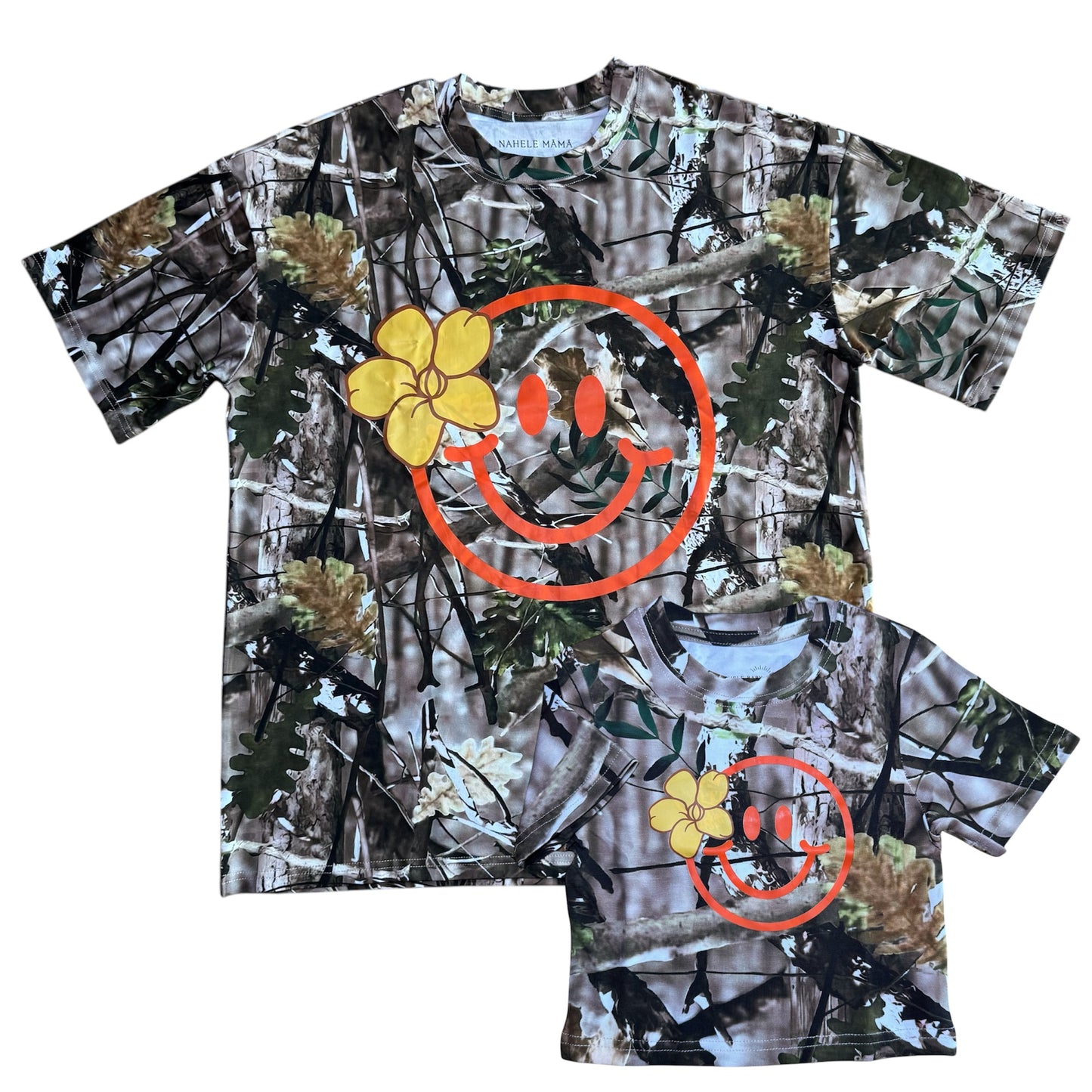 KEIKI, OVERSIZED TEE- PUAKENIKENI SMILEY CAMO