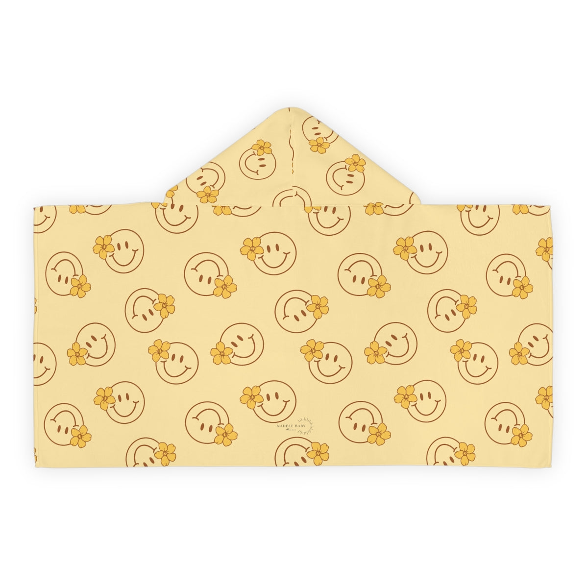 KEIKI, RETRO PUAKENIKENI SMILEY HOODED TOWEL