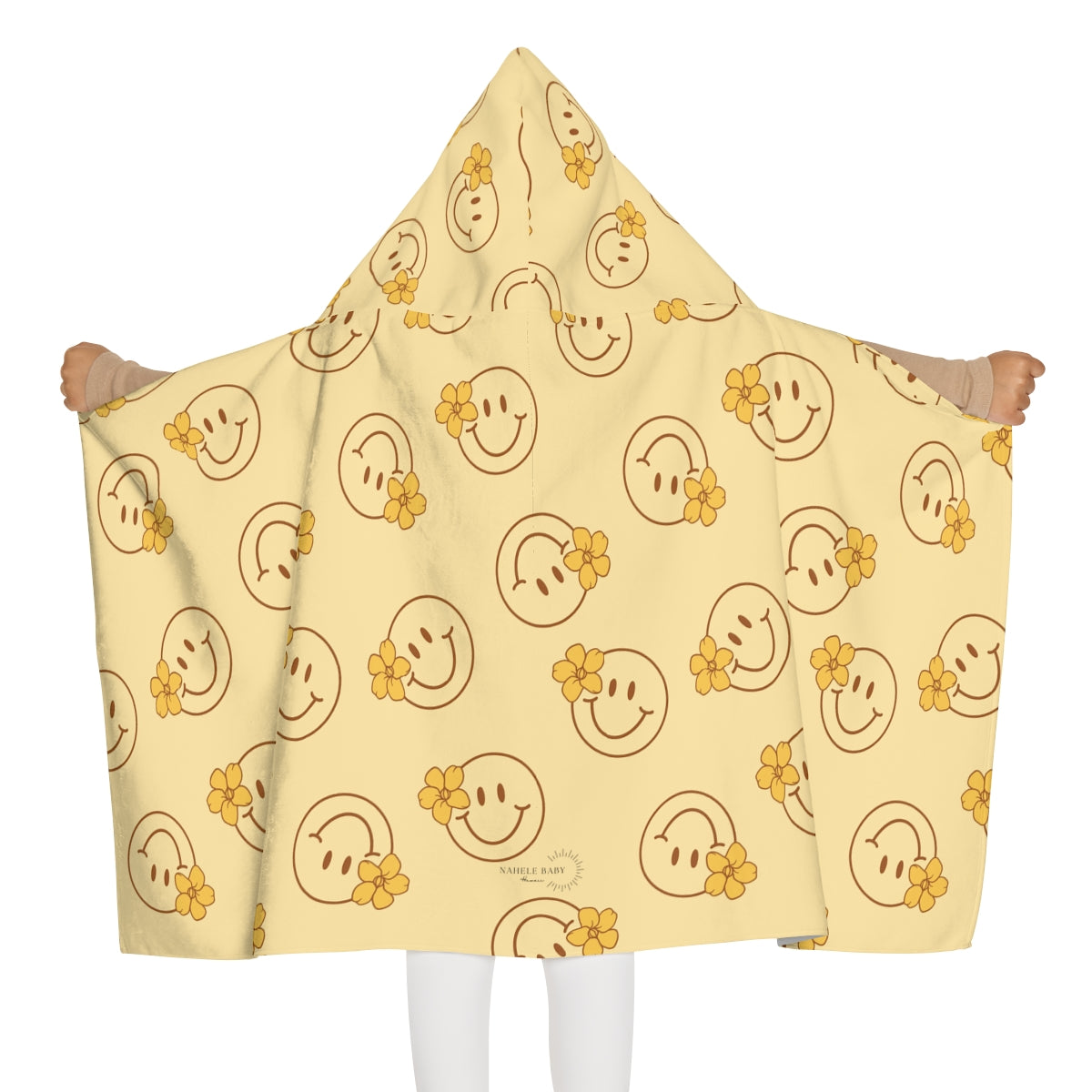 KEIKI, RETRO PUAKENIKENI SMILEY HOODED TOWEL