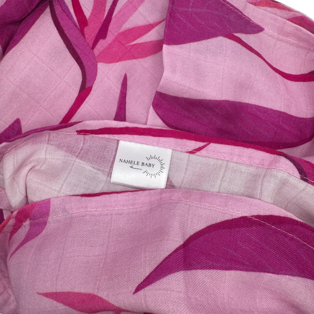 BIRD OF PARADISE, PINK | BAMBOO MUSLIN BLANKET