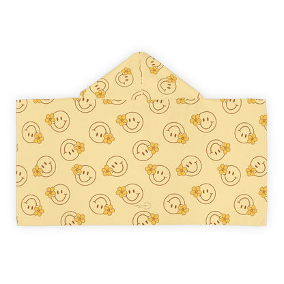 KEIKI, RETRO PUAKENIKENI SMILEY HOODED TOWEL