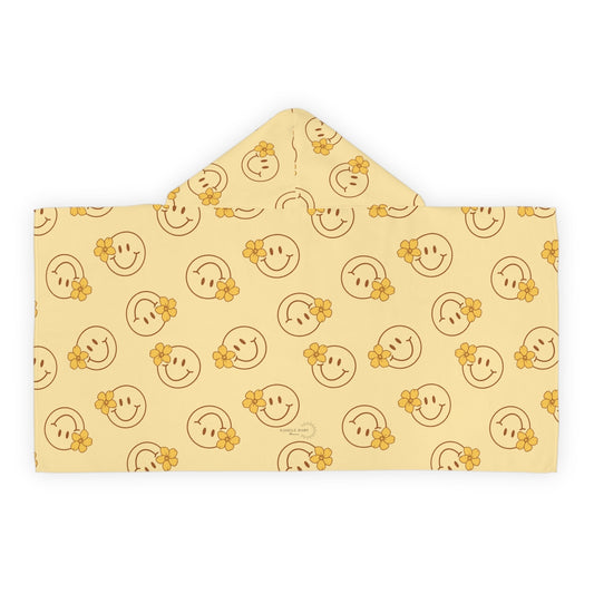 KEIKI, RETRO PUAKENIKENI SMILEY HOODED TOWEL