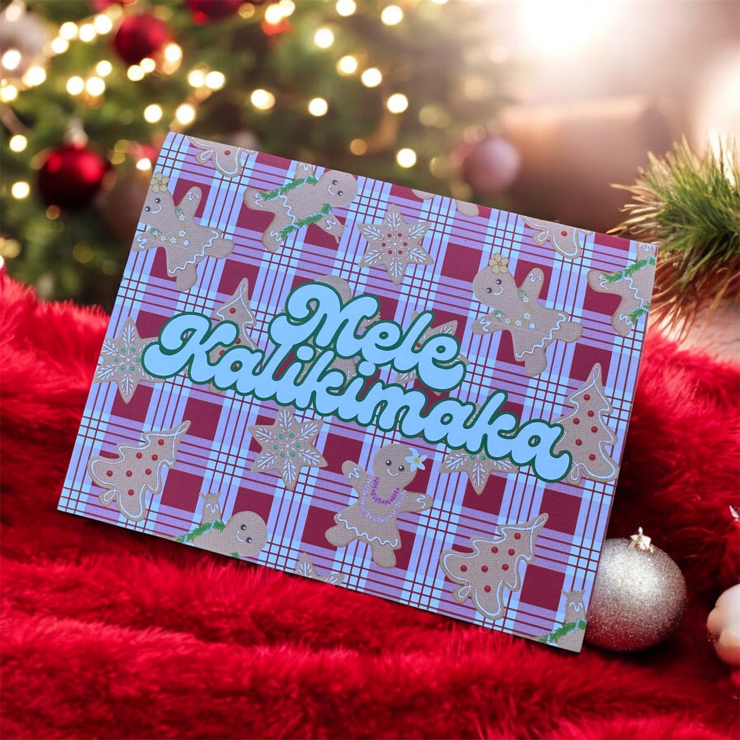 ALOHA GINGERBREAD PALAKA, MELE KALIKIMAKA CARDS (PACK OF 10)