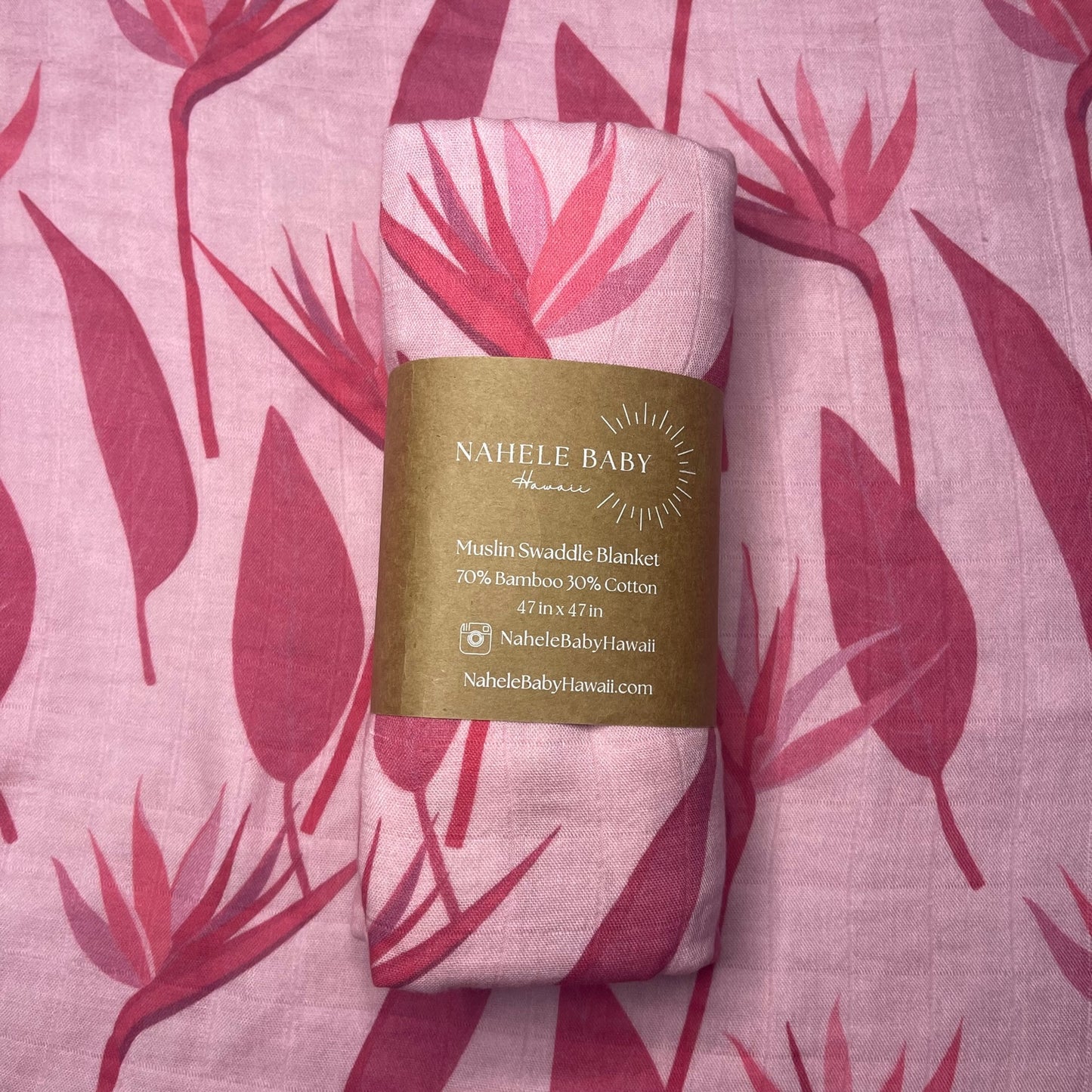 BIRD OF PARADISE, PINK | BAMBOO MUSLIN BLANKET