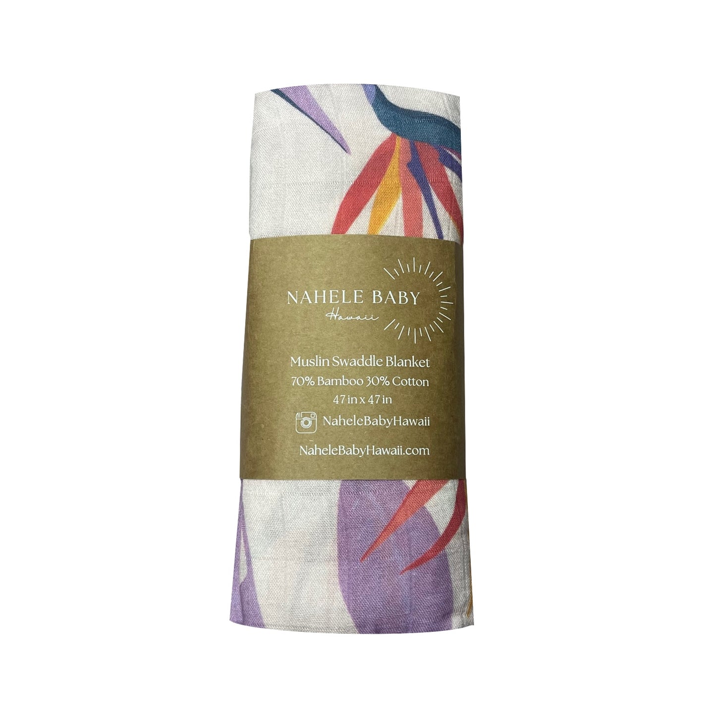 BIRD OF PARADISE, LAVENDER | BAMBOO MUSLIN BLANKET